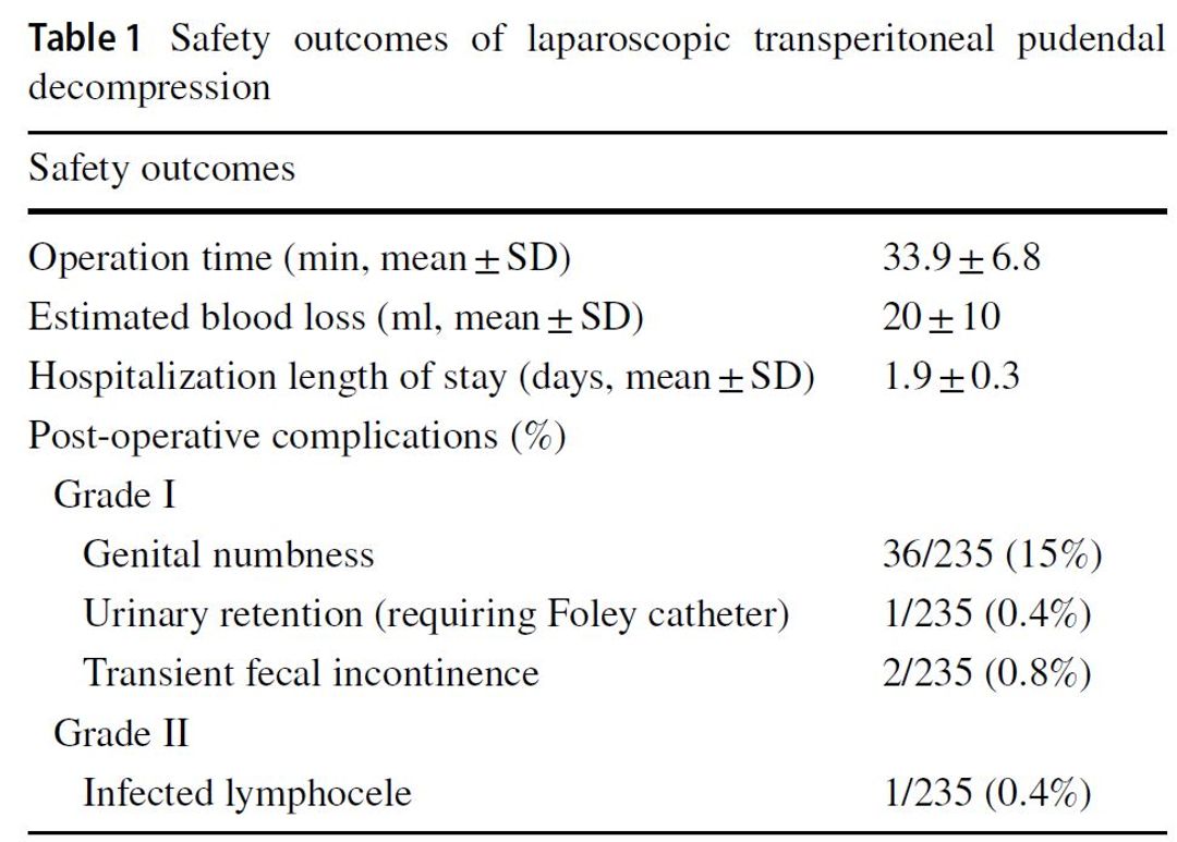 Pudendal Nerve Entrapment Syndrome: Clinical Aspects and Laparoscopic  Management